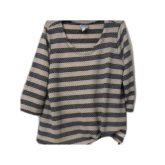 Sunday Tops - Sunday Women's Blue and Cream Blouse-1X